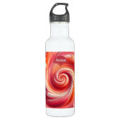 Salmon Pink Modern Abstract Swirling Edelstahlflasche (Vorderseite)
