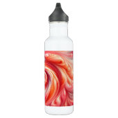 Salmon Pink Modern Abstract Swirling Edelstahlflasche (Rechts)