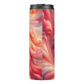 Salmon Pink Modern Abstract Swirling Thermosbecher (Rückseite)