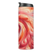 Salmon Pink Modern Abstract Swirling Thermosbecher (Nach rechts gedreht)