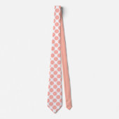 Salmon Polka Dots on White Custom Necktie Krawatte (Vorderseite)