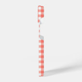 Salmon Red Gingham iPhone Hülle (Linke Seite)