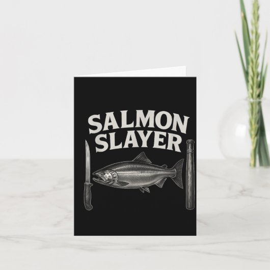Salmon Slayer Tee Steelhead And Salmon Fishing  Karte (Vorderseite)