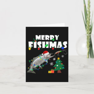 Salmon Steelhead Merry Fishmas Christmas King Trou Karte
