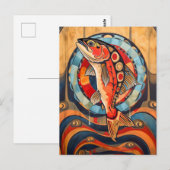 Salmon Totem – Journey in Deco Style Postkarte (Vorne/Hinten)