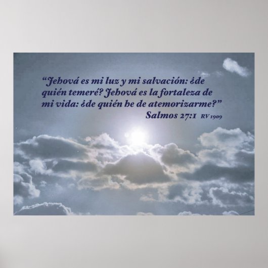 Salmos 27:1 con el Cielo Poster (Vorne)