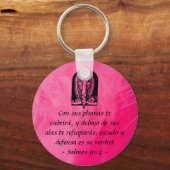 Salmos 91:4 Schlüsselanhänger Spanisch (Vorderseite)