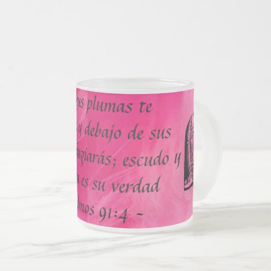 Salmos 91:4-Tasse Mattglastasse (VorderseiteRechts)