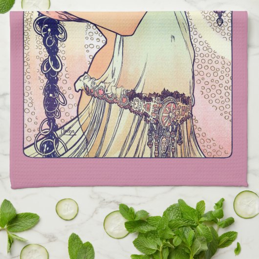 Salome, Alphonse Mucha Geschirrtuch (Gefaltet)