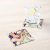 Salome, Alphonse Mucha Rechteckiger Pappuntersetzer (Vor Ort)