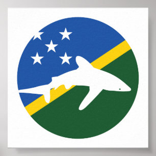 Salomon Island Shark Solomon Islander National Poster
