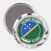 Salomon Islands Round Emblem Magnet (Vorderseite/Rückseite)