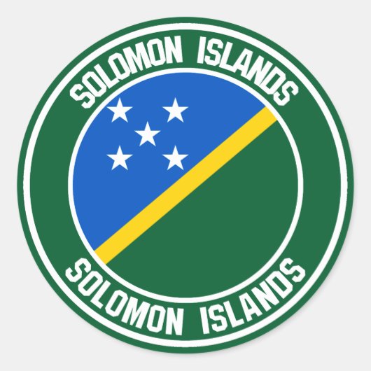 Salomon Islands Round Emblem Runder Aufkleber (Vorderseite)
