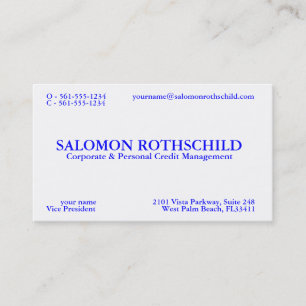 SALOMON ROTHSCHILD VISITENKARTE