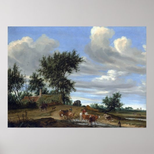 Salomon van Ruysdael A Country Road Poster (Vorne)