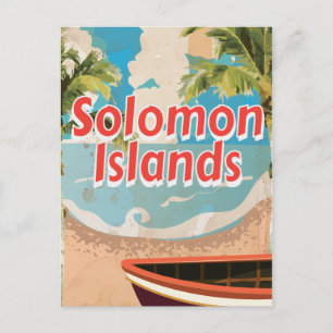 Salomonen-Inseln Vintage-Urlaubsposter Postkarte