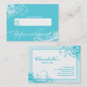 Salon Appointment Card Spa Floral Swirls BB Terminkarte (Vorne/Hinten)