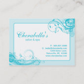 Salon Appointment Card Spa Floral Swirls BB Terminkarte (Rückseite)