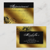 Salon Appointment Card Spa Gold Floral Butterfly Terminkarte (Vorne/Hinten)