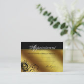 Salon Appointment Card Spa Gold Floral Butterfly Terminkarte (Stehend Vorderseite)