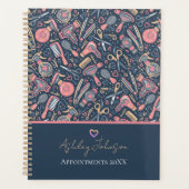 Salon appointment planner — navy, blush & crea planer (Vorderseite)