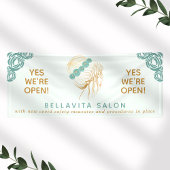 Salon Aquamarin Gold Floral Updo Logo Covid Wieder Banner