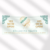 Salon Aquamarin Gold Floral Updo Logo Covid Wieder Banner