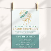 Salon Aquamarin Gold Floral Updo Logo Covid Wieder Flyer