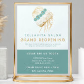 Salon Aquamarin Gold Floral Updo Logo Covid Wieder Flyer