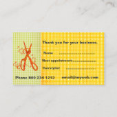 Salon auf Zeit-Gingham-Muster-Haar-Stylisten Terminkarte (Rückseite)