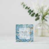 Salon aus Gold und Blauen Marmor Terminkarte (Stehend Vorderseite)