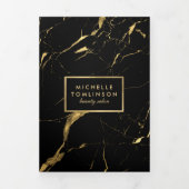 Salon aus schwarzem und goldenem Marmor oder Produ Dreifach Gefaltete Karte (Cover)