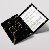 Salon aus schwarzem und goldenem Marmor oder Produ Dreifach Gefaltete Karte