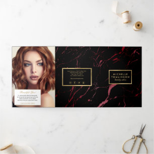 Salon aus schwarzem und rotem Marmor oder Produktb Dreifach Gefaltete Karte