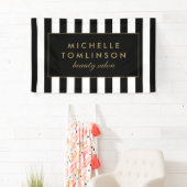 Salon-Banner für Schwarz und Weiß Streifen Banner (Insitu)