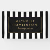 Salon-Banner für Schwarz und Weiß Streifen Banner (Horizontal)