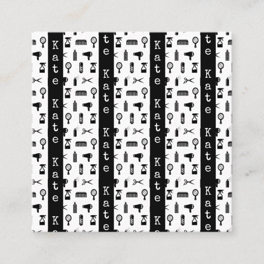 Salon & Barber Friseur Muster INDIVIDUELLE NAME Telefonnummerkarte (Vorderseite)