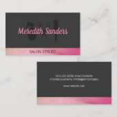 Salon Barber Tools Chic Pink Akzent Visitenkarte (Vorne/Hinten)
