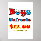 Salon Barbershop Poster Boys Haircuts (Vorne)