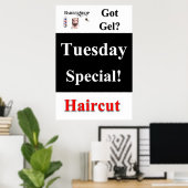Salon Barbershop Poster Dienstag Special Got (Heimbüro)