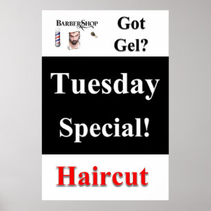 Salon Barbershop Poster Dienstag Special Got