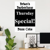 Salon Barbershop Poster Donnerstag Buzz Cuts (Heimbüro)