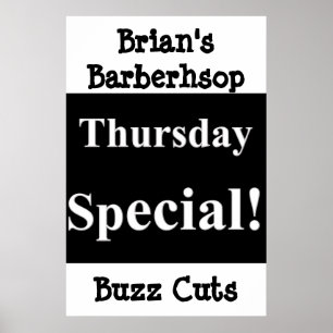Salon Barbershop Poster Donnerstag Buzz Cuts