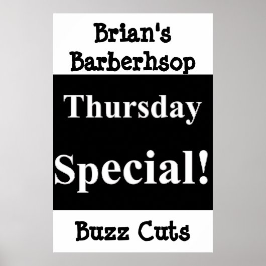 Salon Barbershop Poster Donnerstag Buzz Cuts (Vorne)