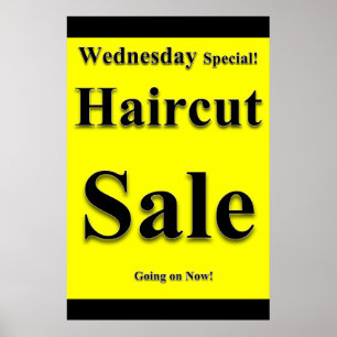 Salon Barbershop Poster Mittwoch Haircut Sale