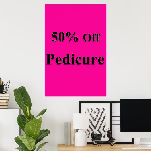 Salon Barbershop Posters 50% Off Pedicure Pink Poster (Heimbüro)