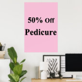 Salon Barbershop Posters 50% Off Pedicure Pink Poster (Heimbüro)