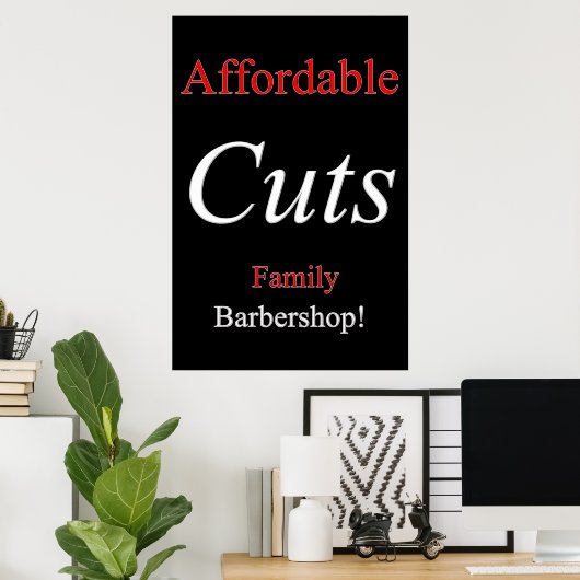 Salon Barbershop Posters Affordable Cuts Family Poster (Heimbüro)