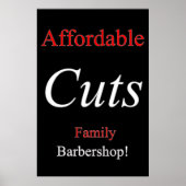 Salon Barbershop Posters Affordable Cuts Family Poster (Vorne)
