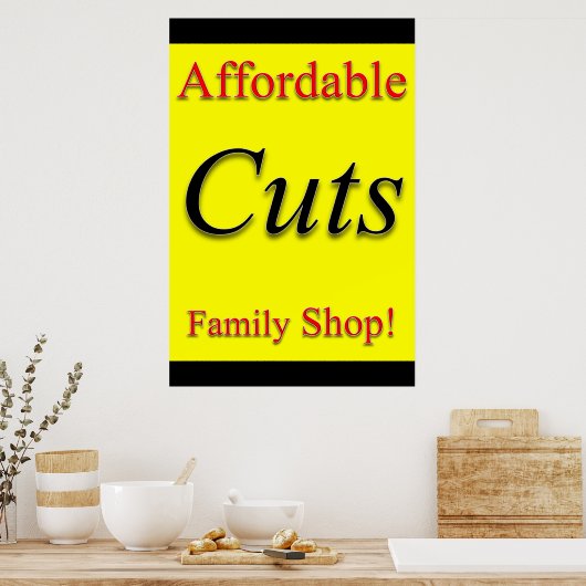 Salon Barbershop Posters Affordable Cuts! Poster (Küche)